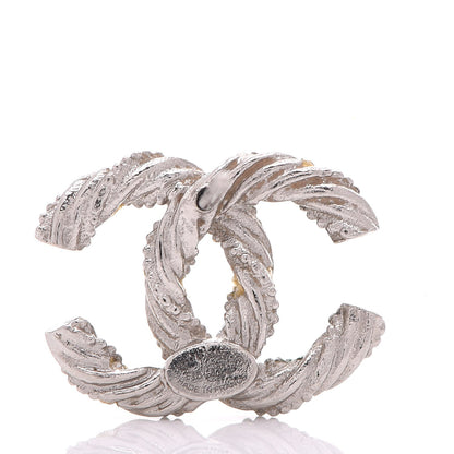 Chanel Crystal CC Twisted Earrings Silver 4 of 5