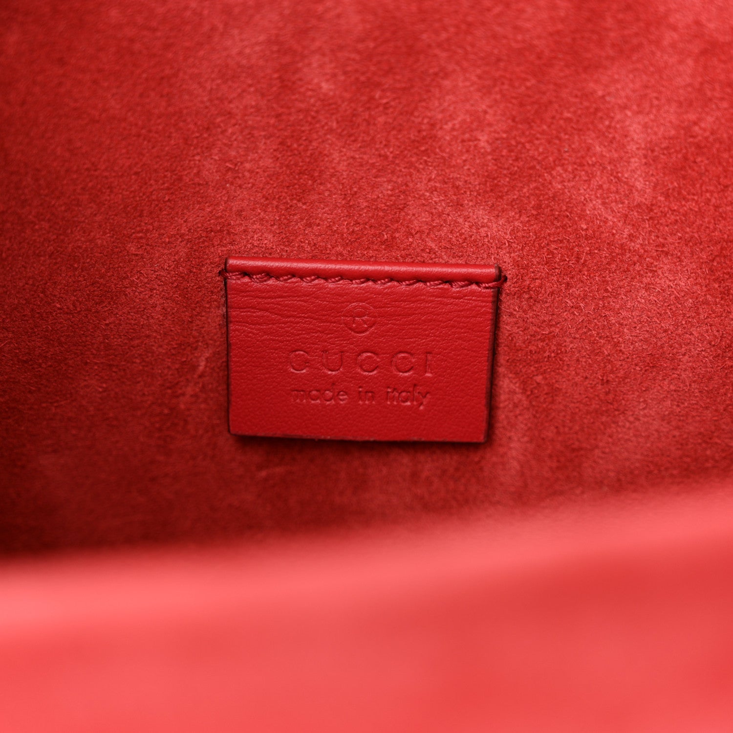 Gucci GG Supreme Monogram Suede Crystal Small Dionysus Shoulder Bag Vulcanic Red 6 of 11