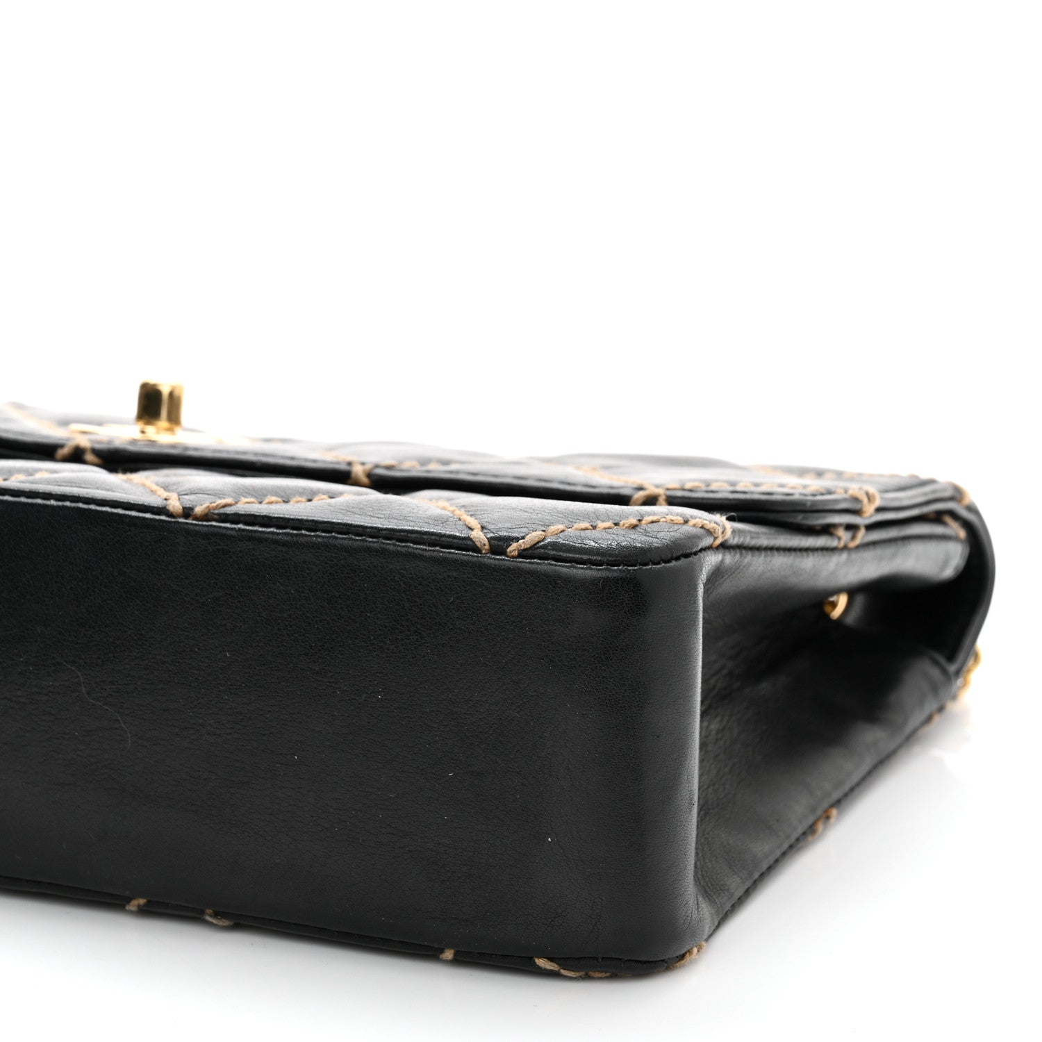 Chanel Calfskin Diamond Stitch Surpique Flap Black 10 of 10