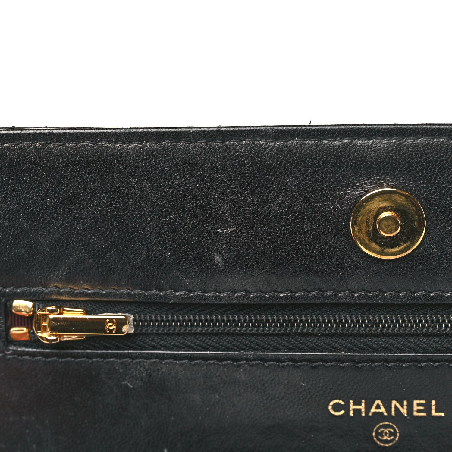 Chanel Lambskin Quilted Wallet On Chain WOC Black 14 of 20