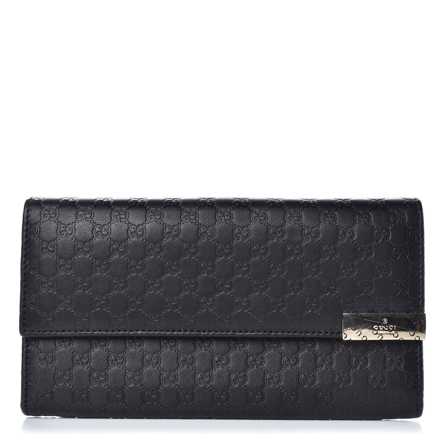 Soft Microguccissma Dice Continental Flap Wallet Black