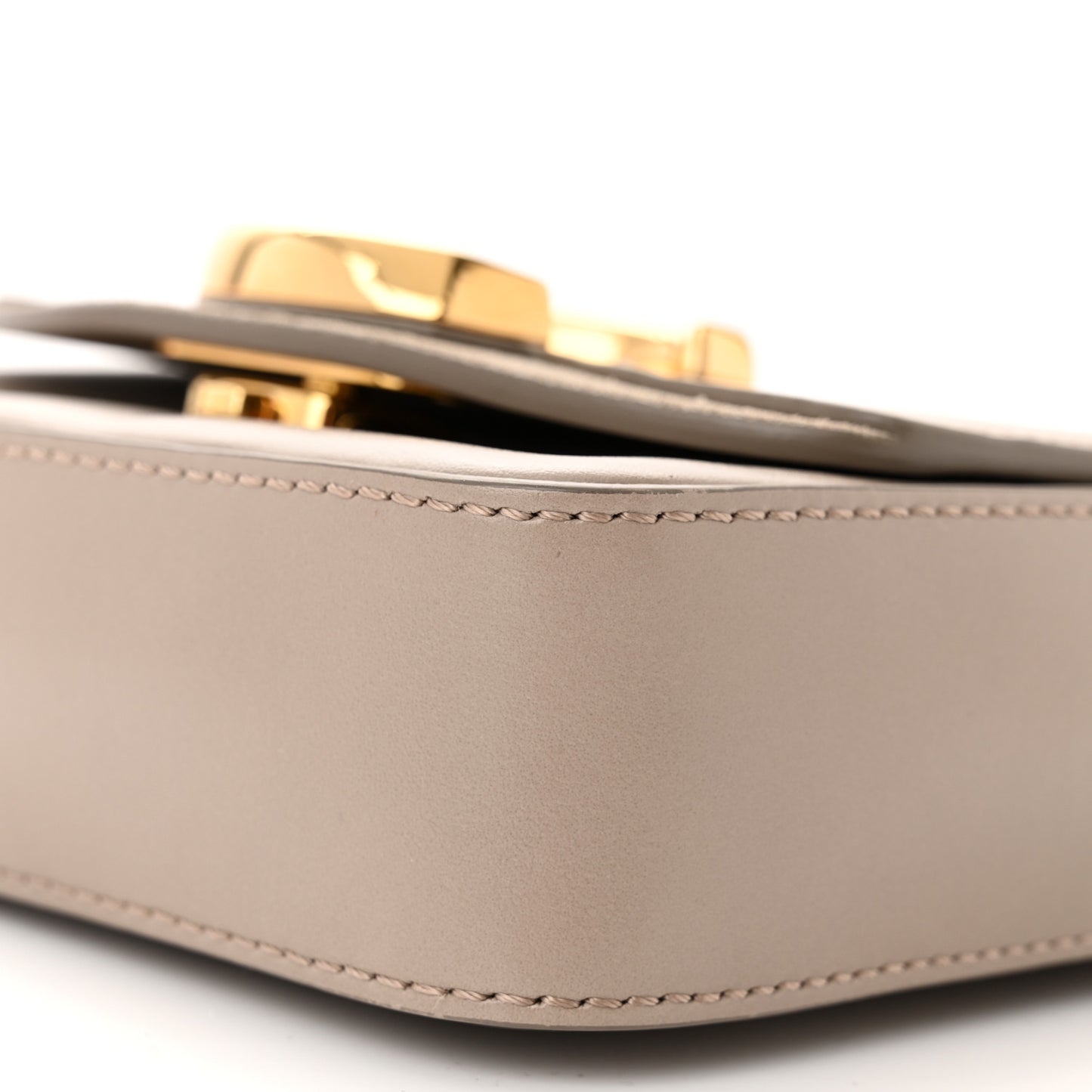 Shiny Calfskin Suede Mini C Double Carry Motty Grey