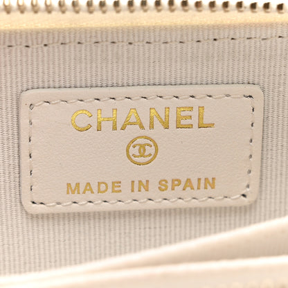 Chanel Caviar Enamel Coco Casino Quilted Zip Coin Purse White 6 of 8