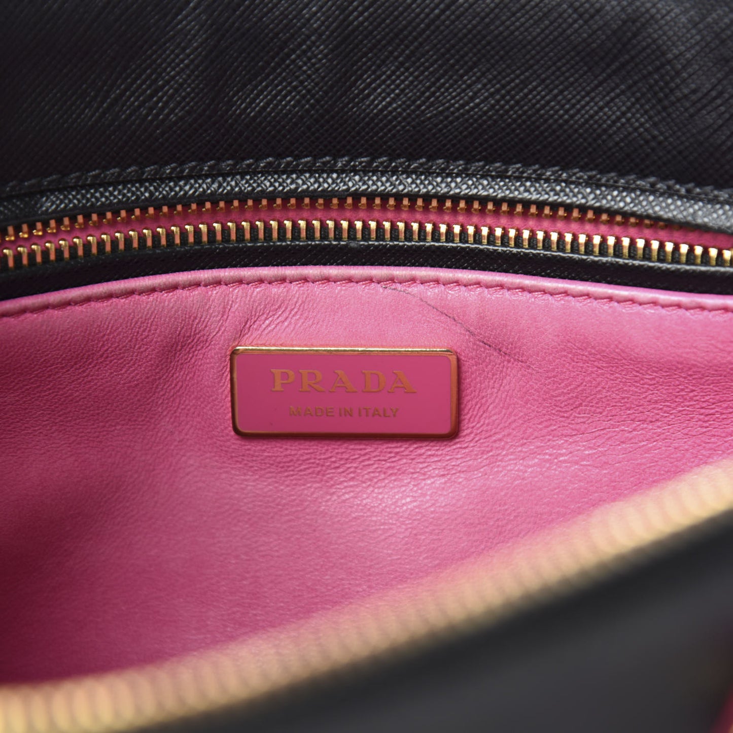 Saffiano Crocodile Small Galleria Double Zip Tote Black