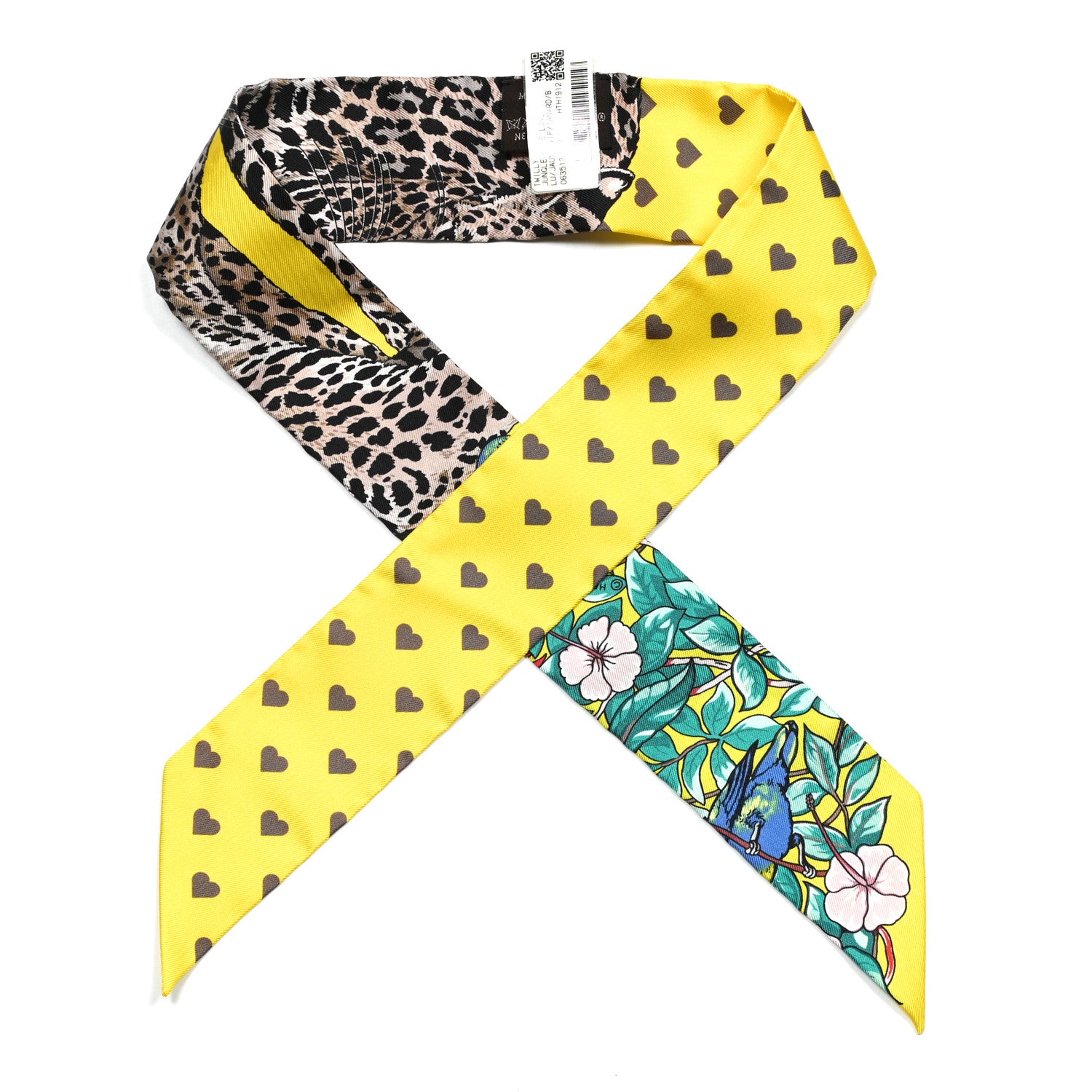 Hermes Silk Jungle Love Love Twilly Jaune Vif Canard 1 of 3