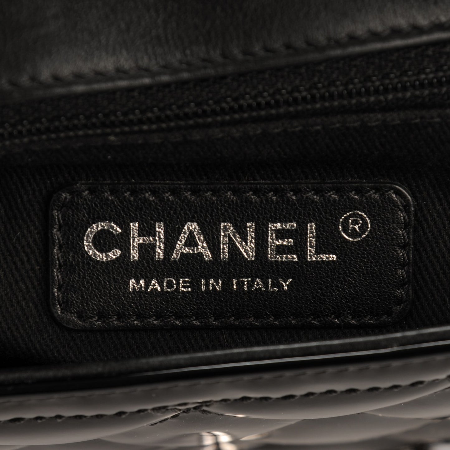 Patent Quilted Small Coco Shine Flap Black