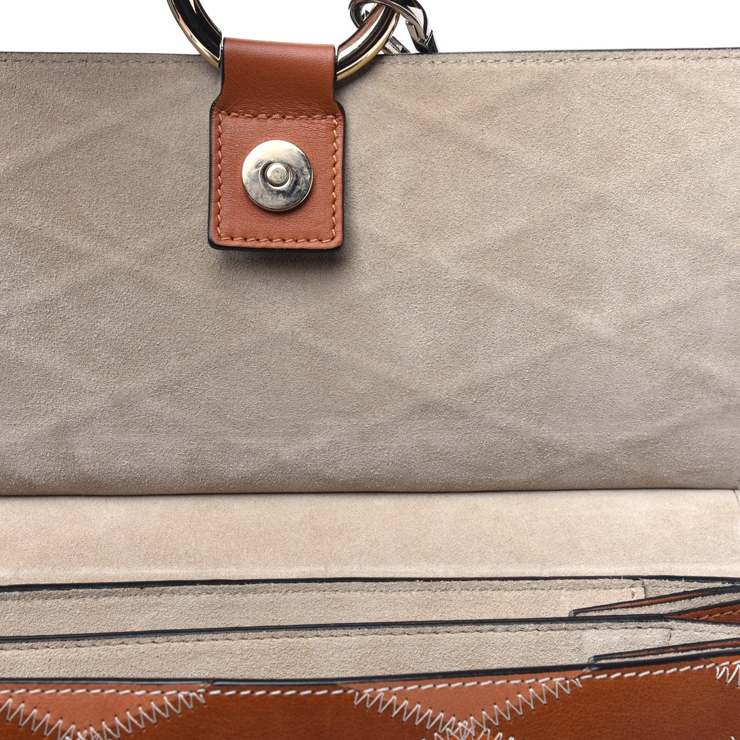 Calfskin Patchwork Medium Faye Shoulder Bag Caramel