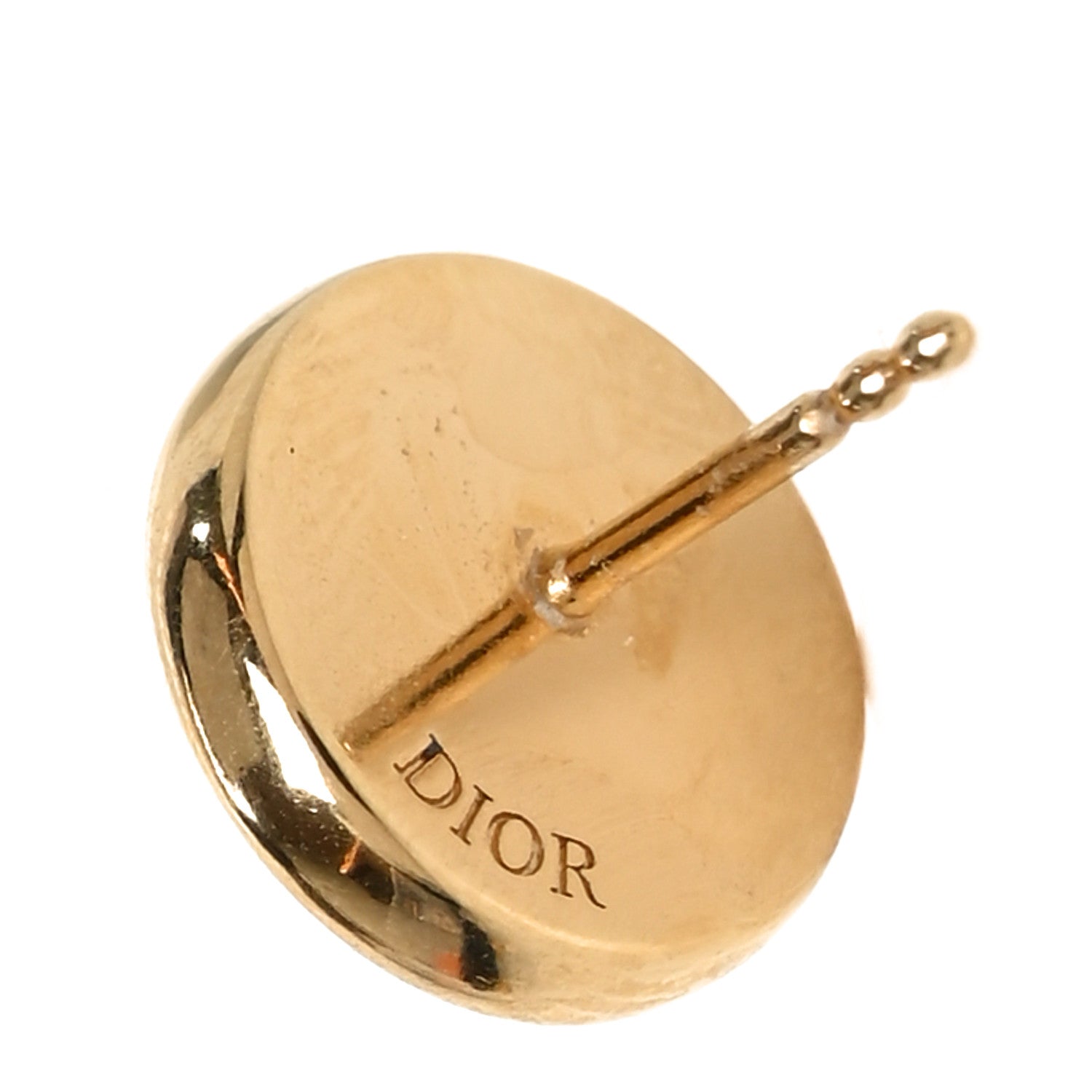 Christian Dior Mother Of Pearl D-Luck Stud Earrings Gold 4 of 4