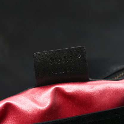 Gucci Velvet Matelasse Loved Embroidered Medium GG Marmont Shoulder Bag Black 7 of 10