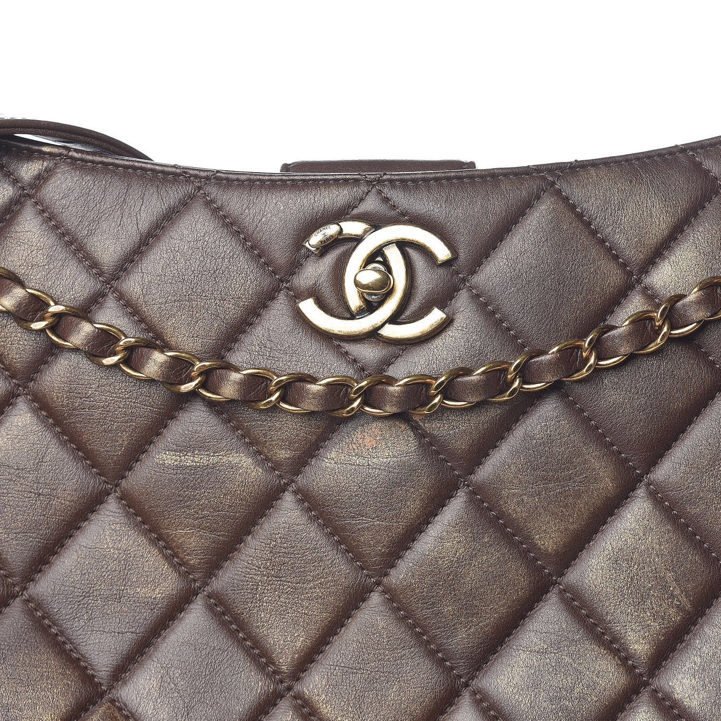 Calfskin Quilted Into The Fringe Hobo Brown