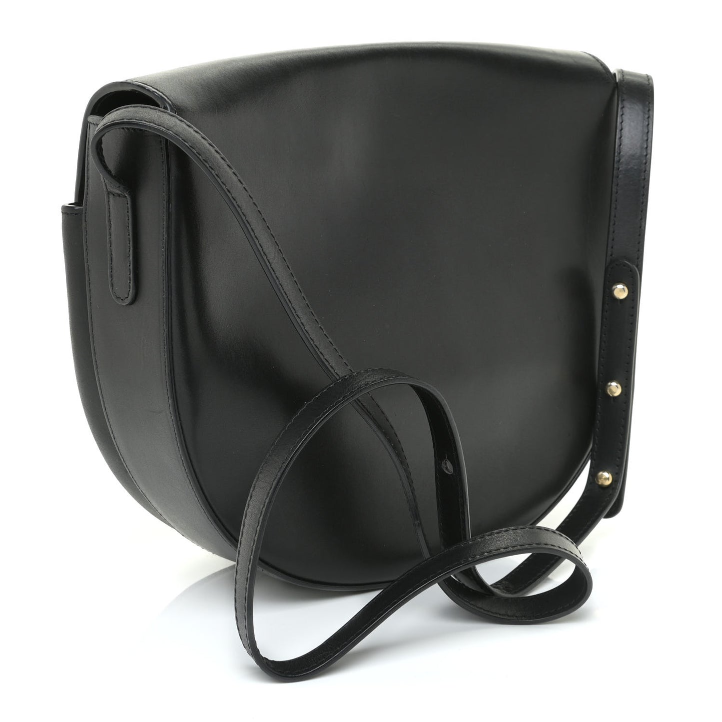 Calfskin Saddle Crossbody Bag Black