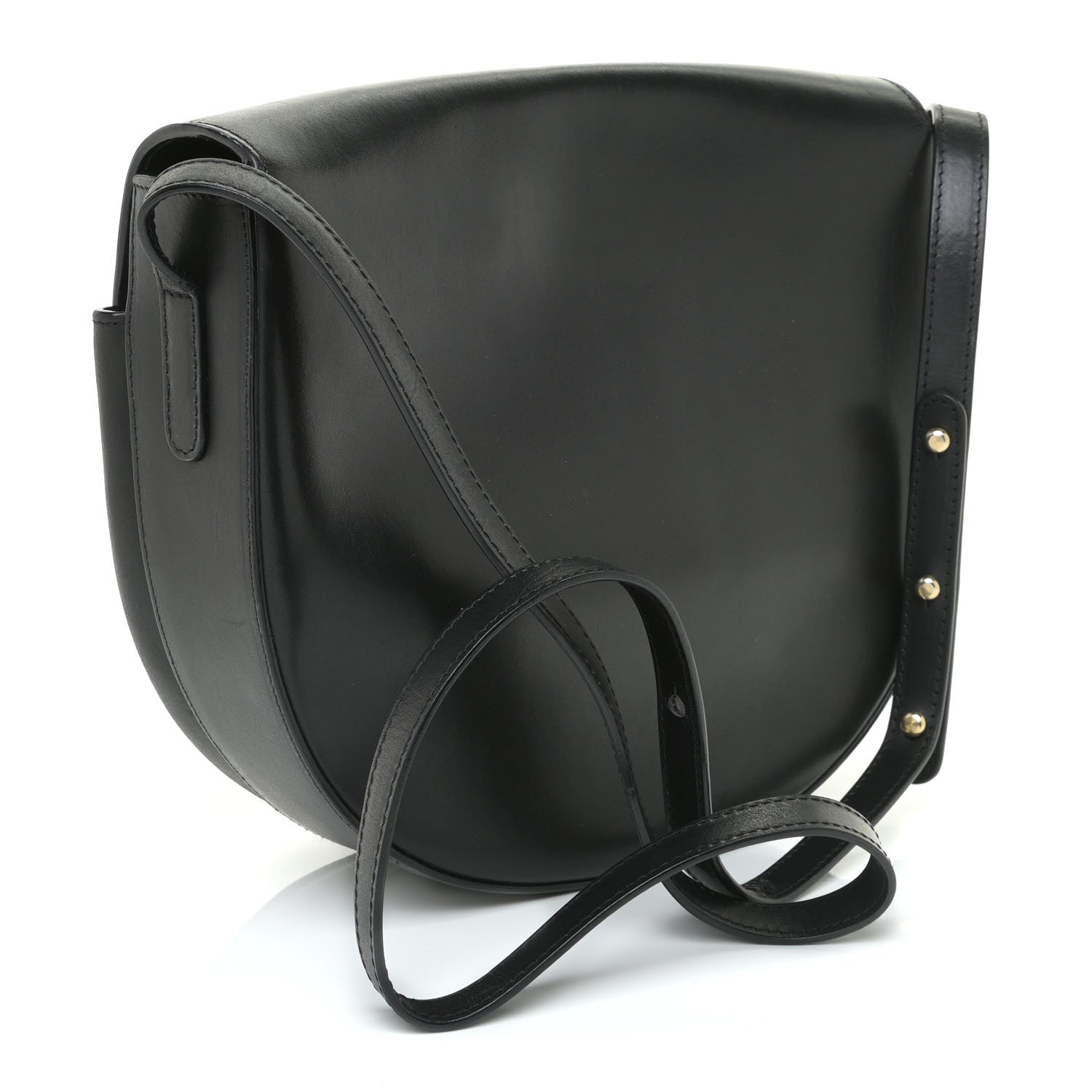 Mansur Gavriel Calfskin Saddle Crossbody Bag Black 3 of 19