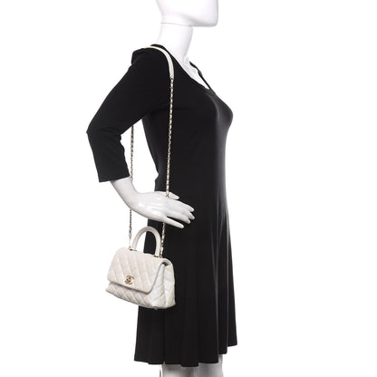 Chanel Iridescent Caviar Quilted Extra Mini Coco Handle Flap Ivory 2 of 11