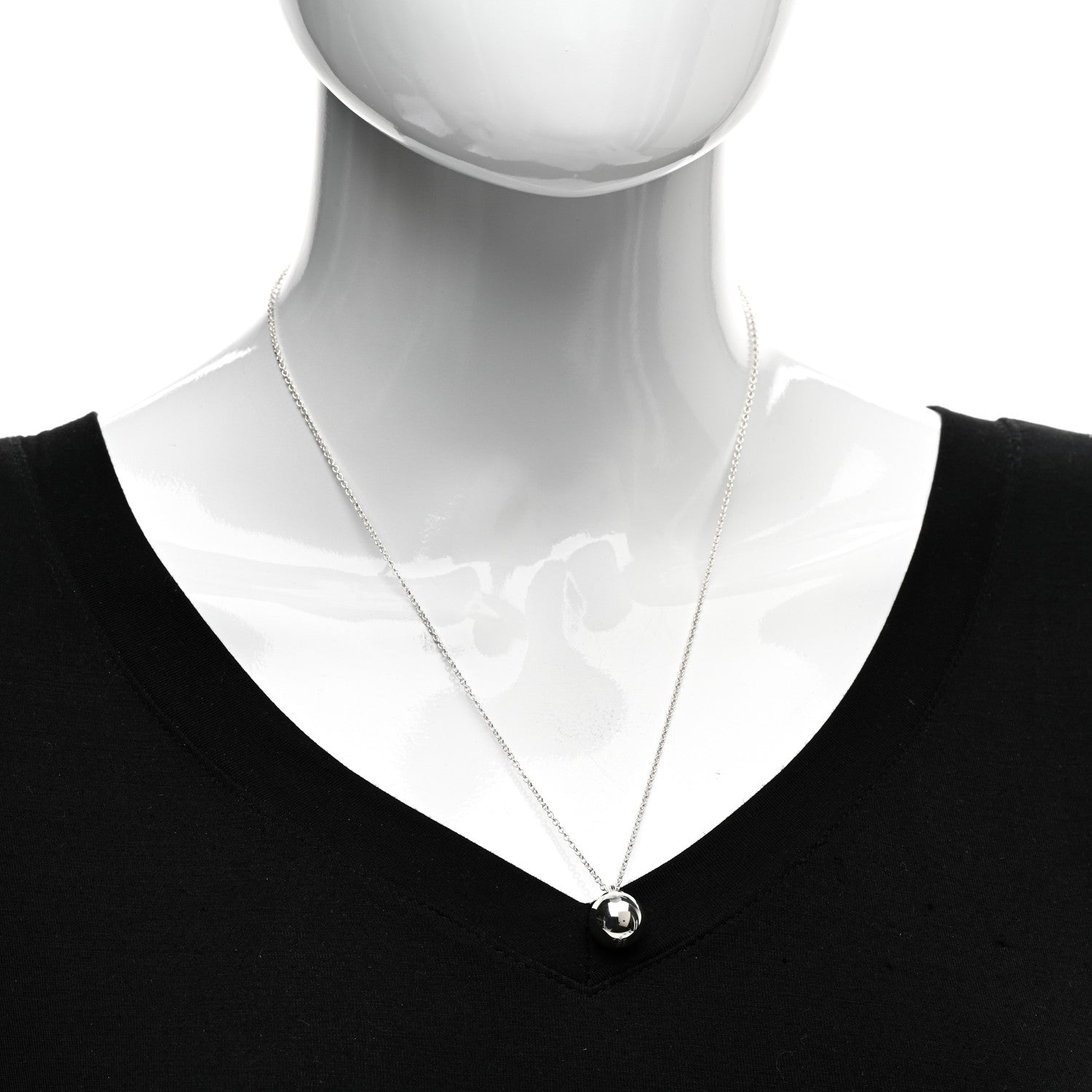 Tiffany Sterling Silver 12.75mm HardWear Ball Pendant Necklace 2 of 4