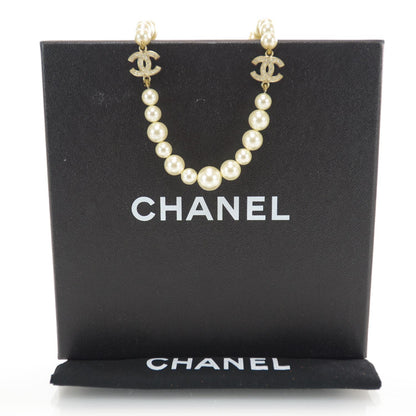 Chanel Pearl Crystal CC Short Necklace 3 of 5