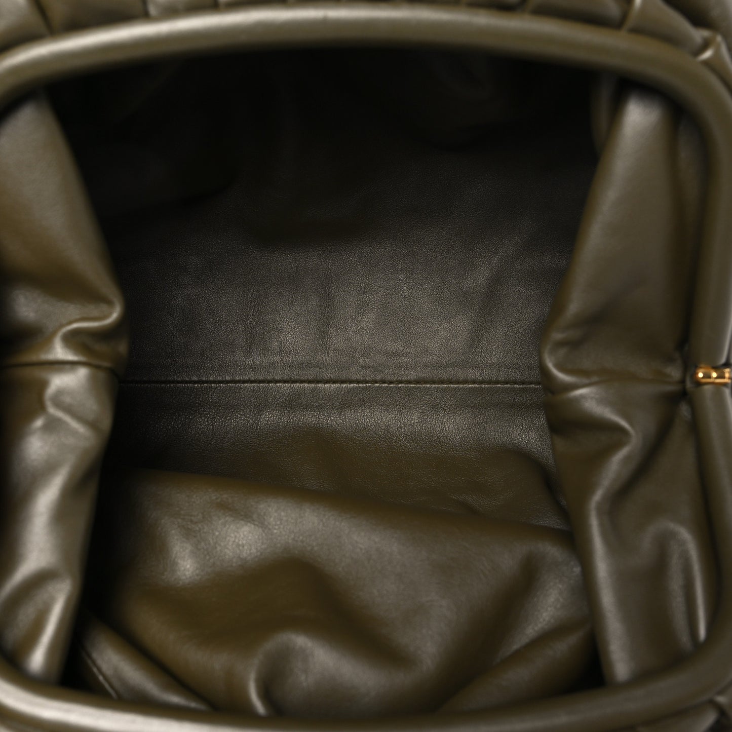 Smooth Butter Calf The Pouch Oversized Clutch Kaki Fondent