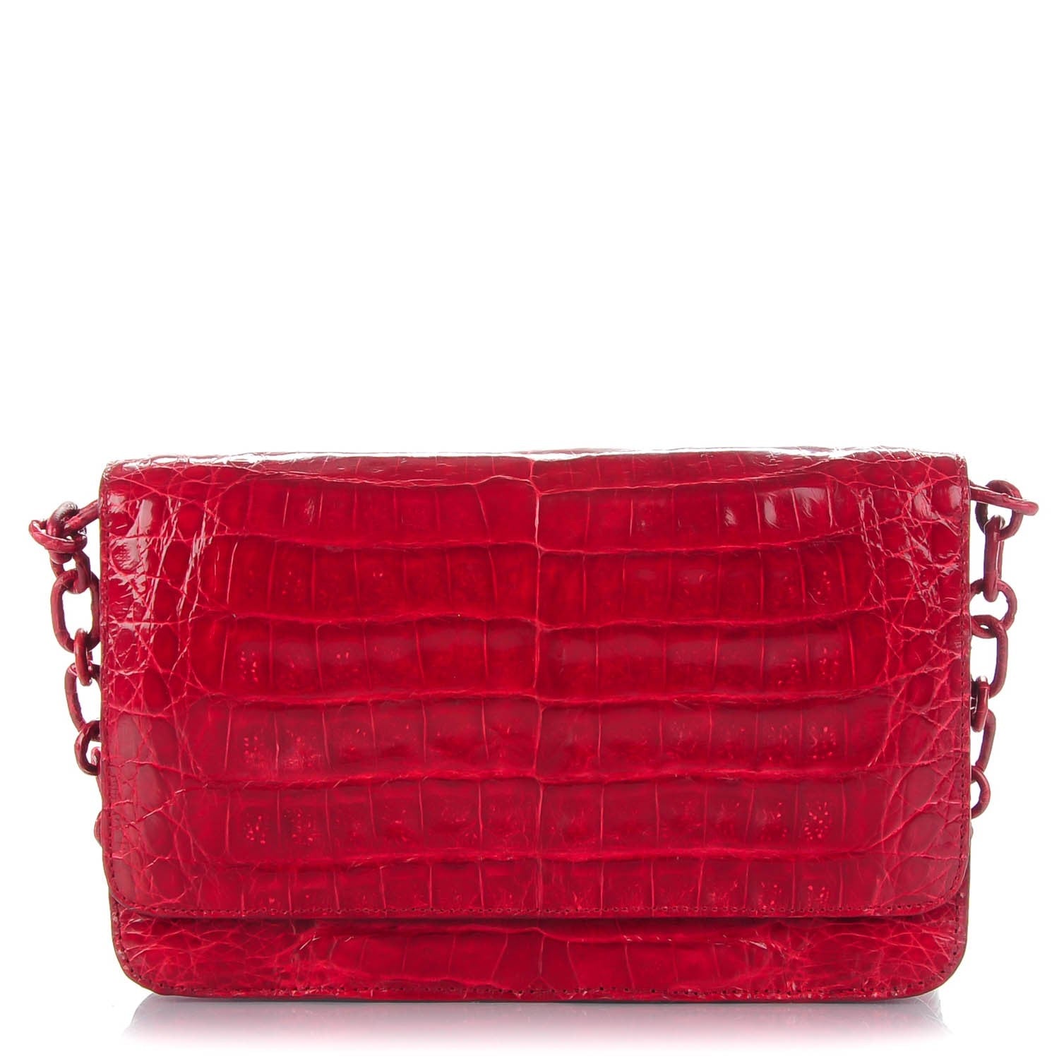 Nancy Gonzalez Crocodile Wallet On Chain Red 1 of 6