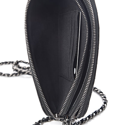 Chanel Sheepskin Chevron Quilted Studded Reissue Small Clutch With Chain Black 7 of 15