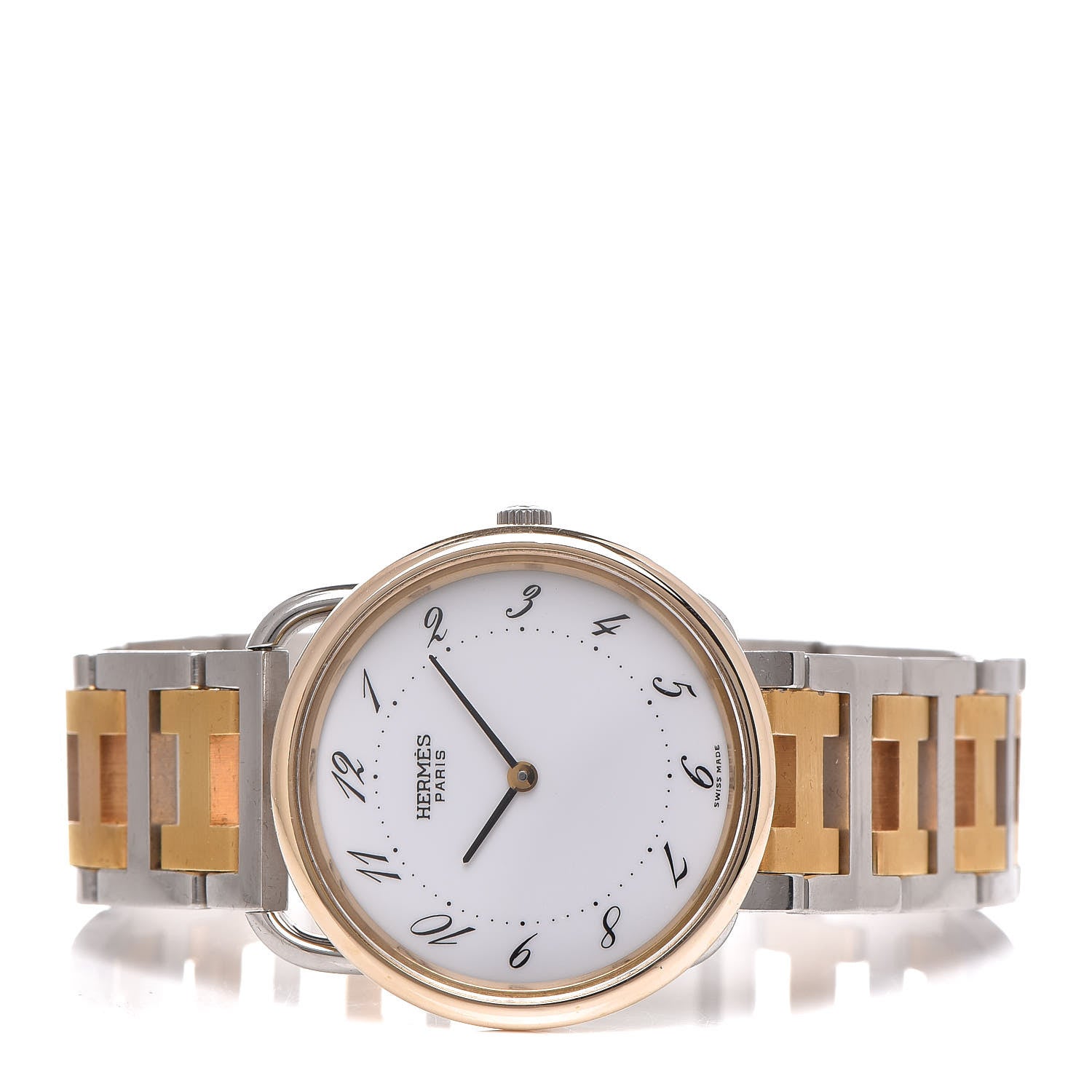 Hermes Stainless Steel 33mm Arceau Clipper Quartz Watch Gold 3 of 6