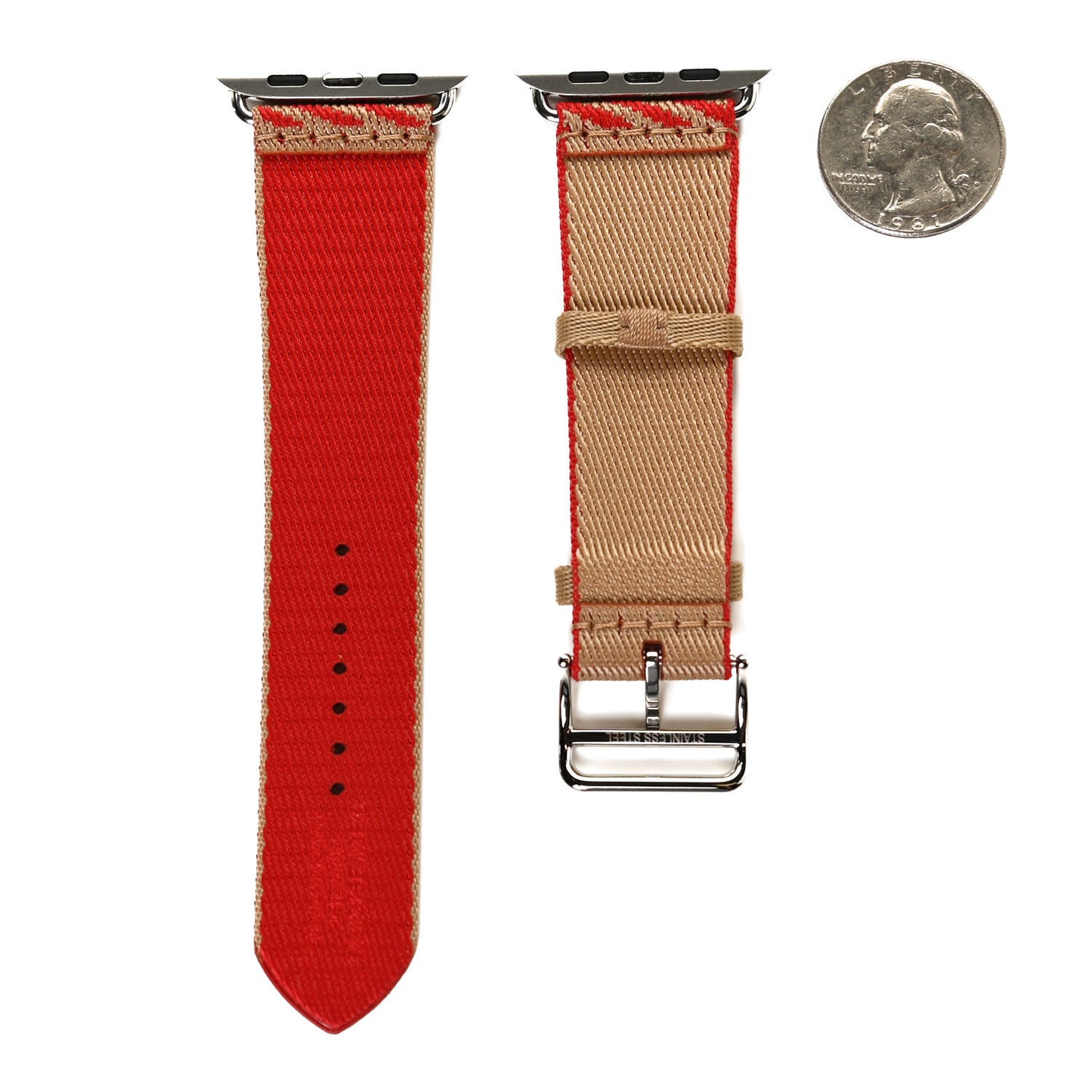 Nylon Weave 44mm Sangle Jumping Apple Watch Single Tour Band Kraft Rouge De Coeur