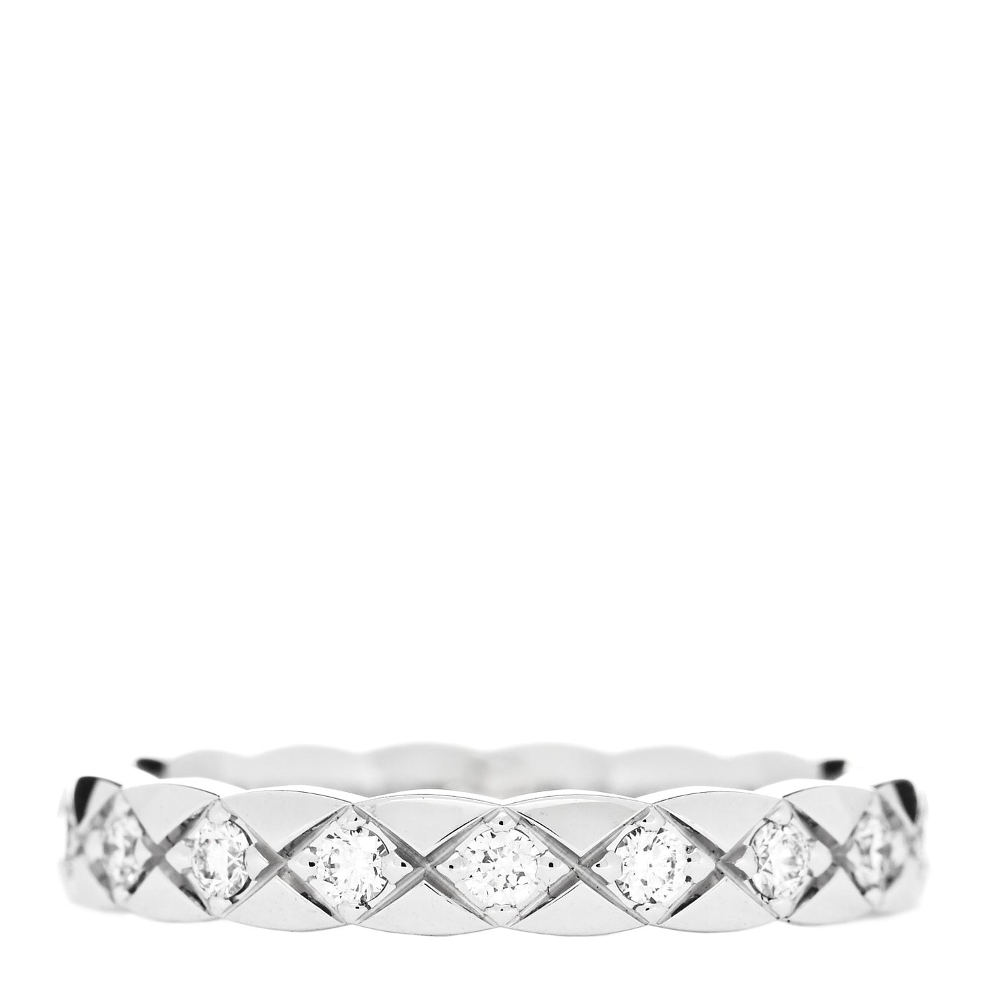 18K White Gold Diamond Mini Coco Crush Ring 52 6