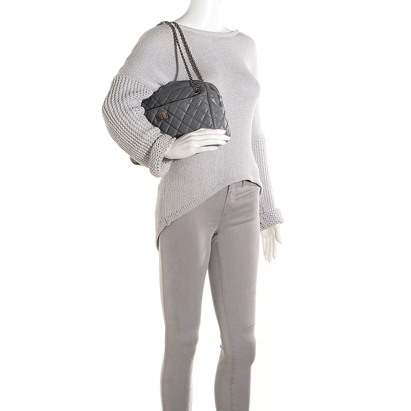 Aged Calfskin Medium Reissue Camera Case Grey