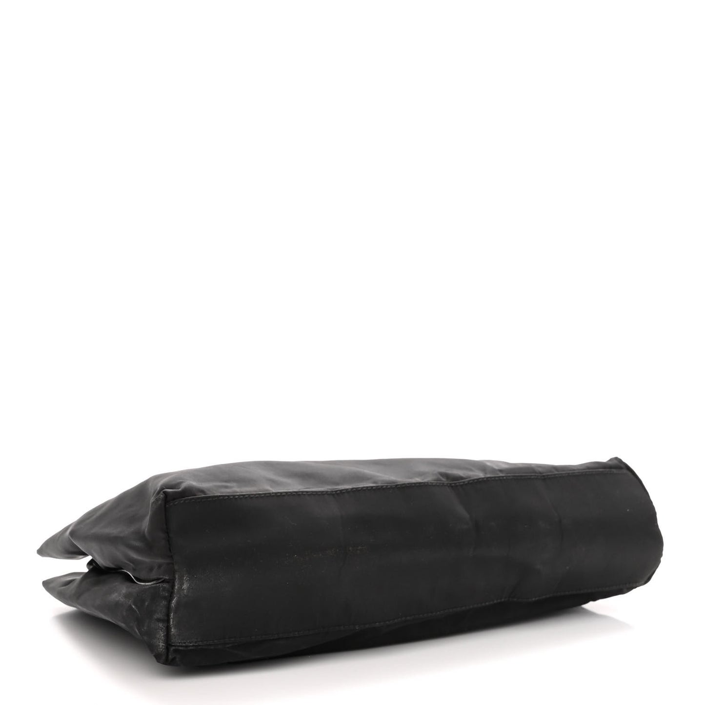 Tessuto Nylon Soft Calfskin Shoulder Bag Black