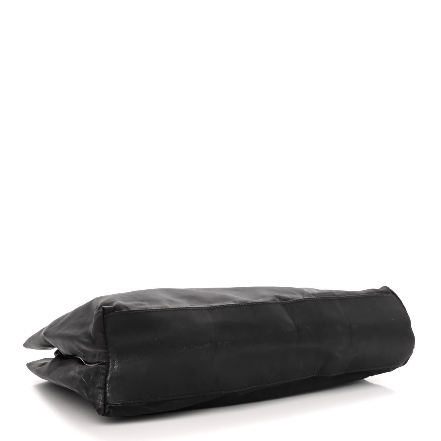 Prada Tessuto Nylon Soft Calfskin Shoulder Bag Black 4 of 12