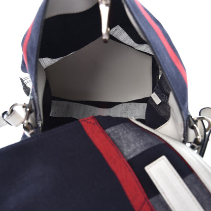 Burberry Canvas Mega Check Medium Ashby Hobo White 6 of 9