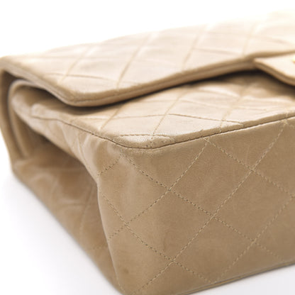 Chanel Lambskin Quilted Medium Double Flap Beige 14 of 22