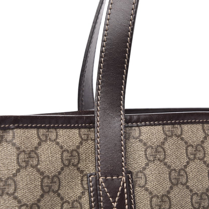 Gucci GG Supreme Monogram Medium Zippered Shopping Tote Dark Brown 11 of 12