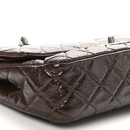 Chanel Crinkled Patent Quilted Medium Double Flap Brown 9 of 10