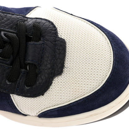 Chanel Suede Fabric Grained Calfskin Womens CC High Top Sneakers 37 White Navy 12 of 21