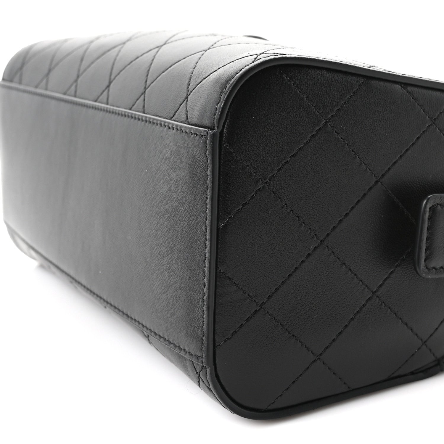 Chanel Lambskin Quilted Turn Around Clutch With Chain Black 10 of 11