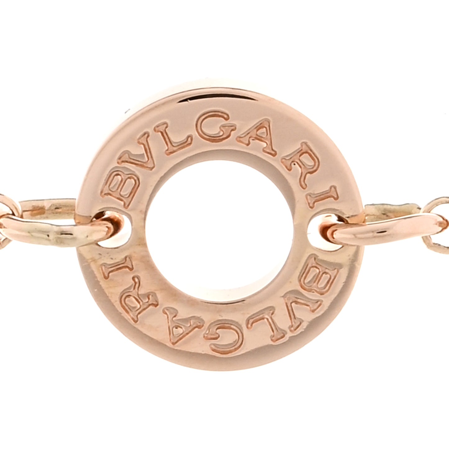 18K Rose Gold Diamond Small B.Zero1 Pave Pendant Necklace