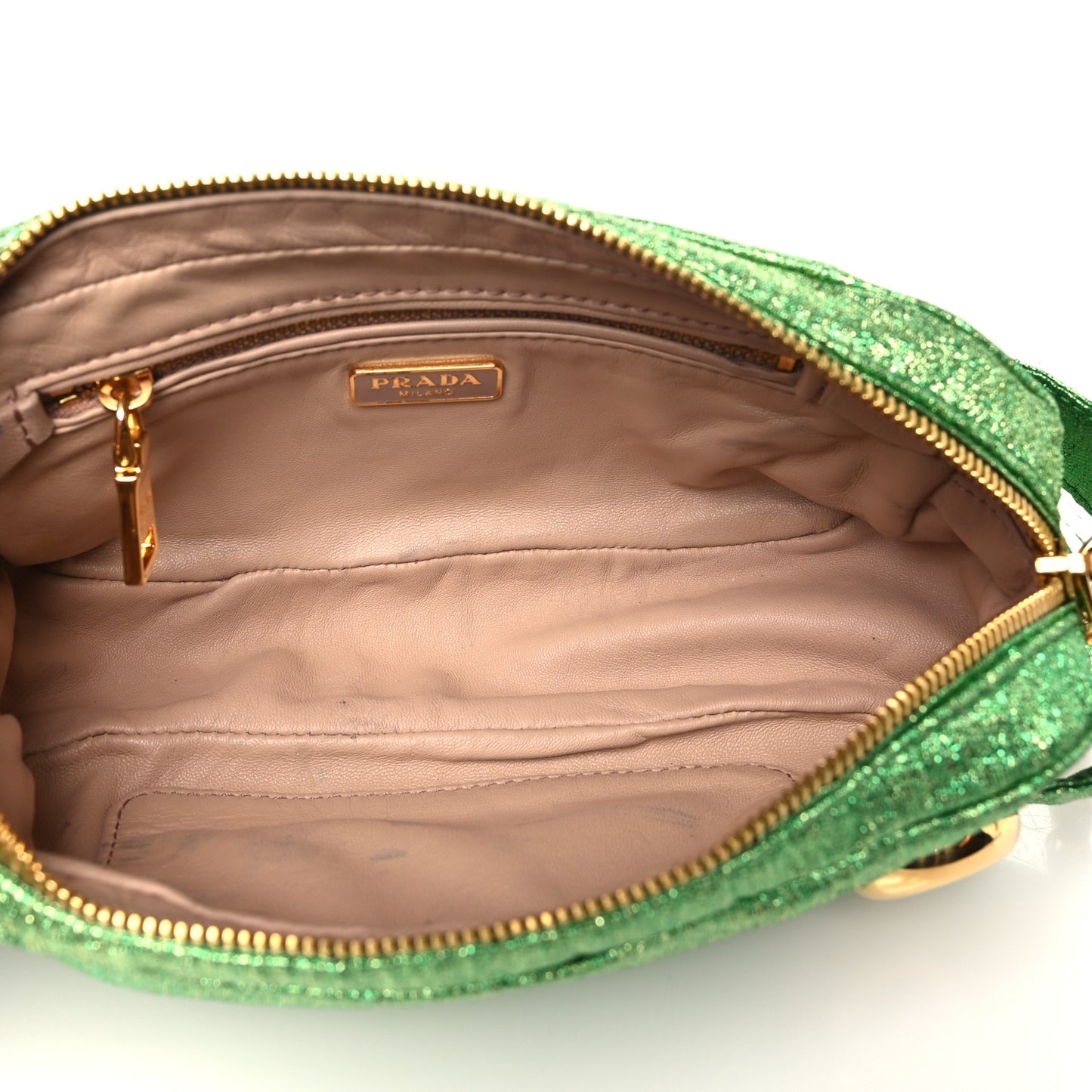 Lurex Chain Crossbody Bag Green