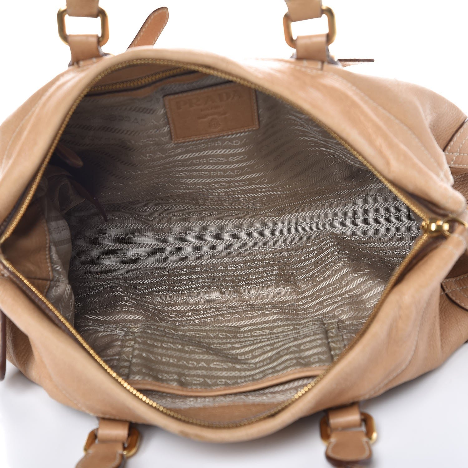 Prada Cervo Deerskin Shopping Satchel Naturale 6 of 16