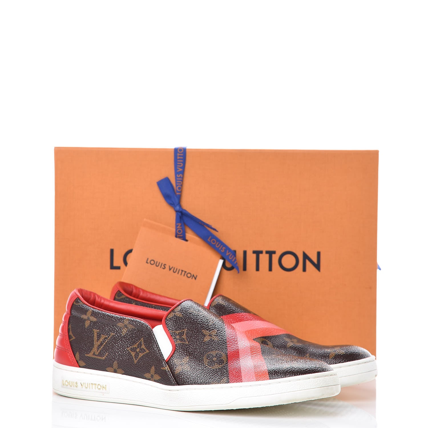 Louis Vuitton Monogram Frontrow Slip On Sneakers 37.5 Rouge 13 of 13