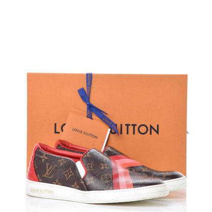 Louis Vuitton Monogram Frontrow Slip On Sneakers 37.5 Rouge 13 of 13