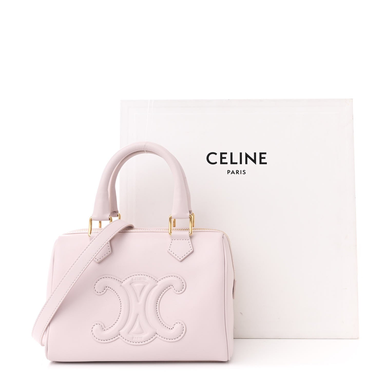 Celine Smooth Calfskin Triomphe Small Boston Bag Poudre 12 of 12