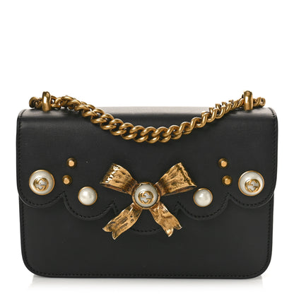 Gucci Calfskin Peony Small Chain Shoulder Bag Black 1 of 10