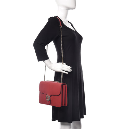 Gucci Dollar Calfskin Interlocking G Shoulder Bag Red 2 of 10