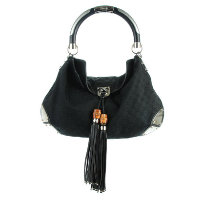 Gucci Monogram Large Indy Top Handle Bag Black 1 of 13