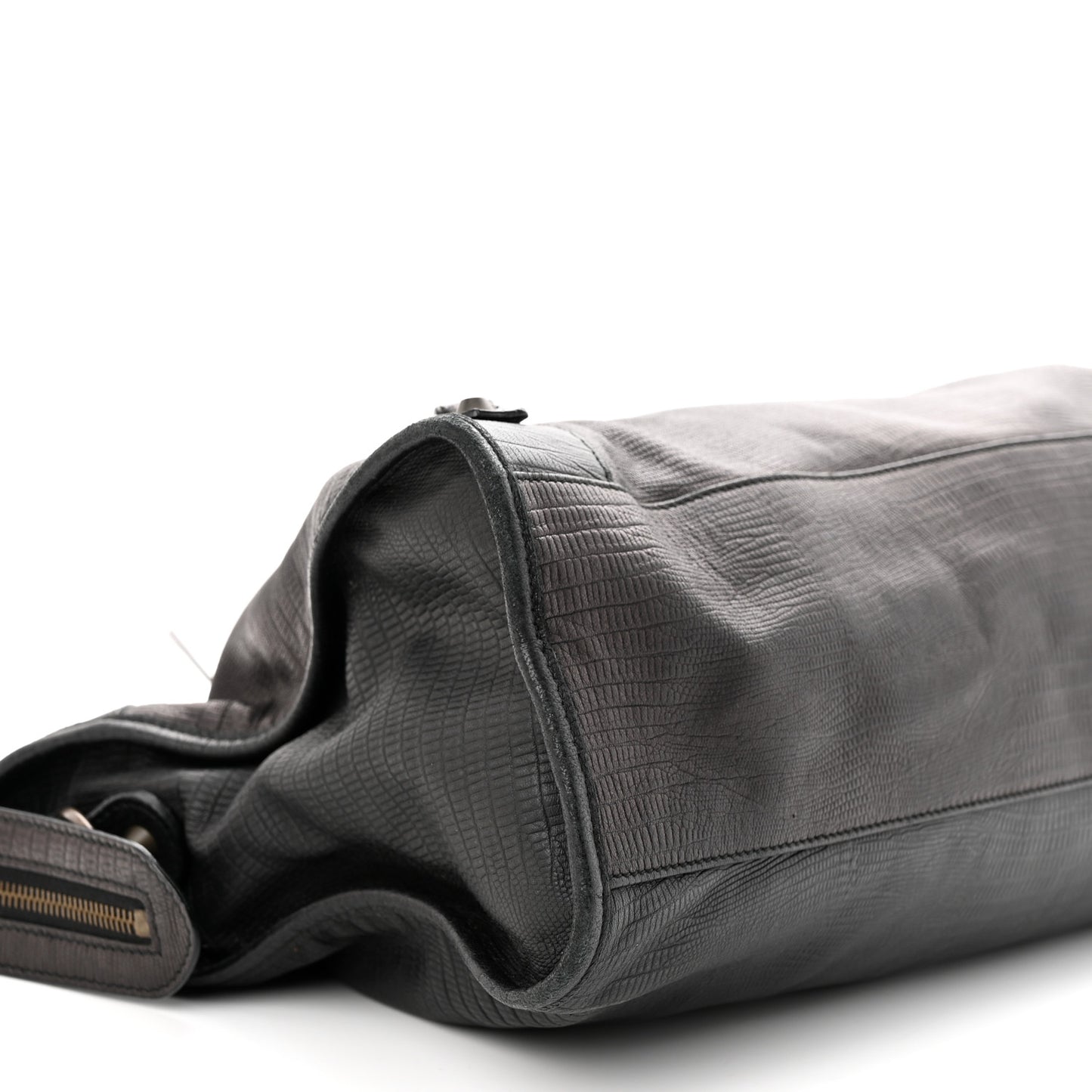 Calfskin Lizard Embossed Classic Hardware City Black