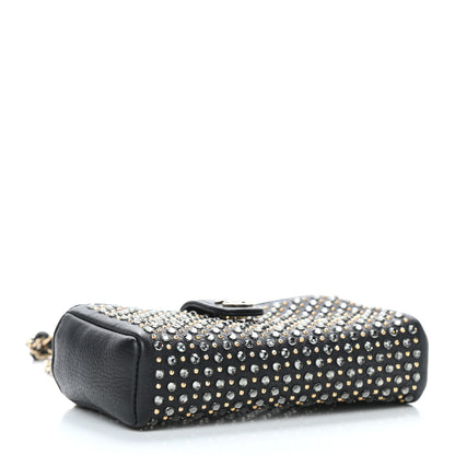 Chanel Calfskin Strass Studded Mini Phone Holder Clutch Black 4 of 10