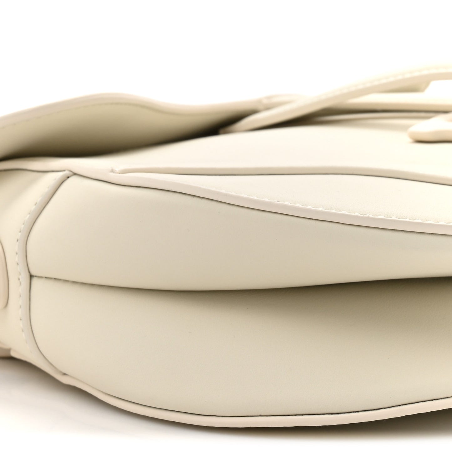 Ultra Matte Calfskin Saddle Bag Off White