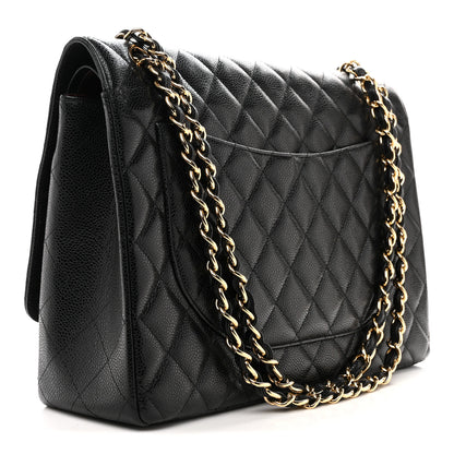 Chanel Caviar Quilted Maxi Double Flap Black 3 of 12