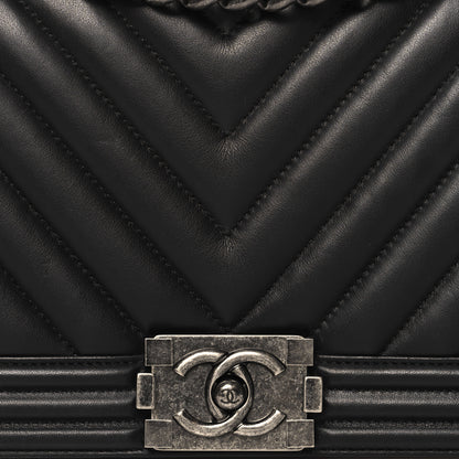 Chanel Lambskin Chevron Quilted Medium Boy Flap Black 8 of 10