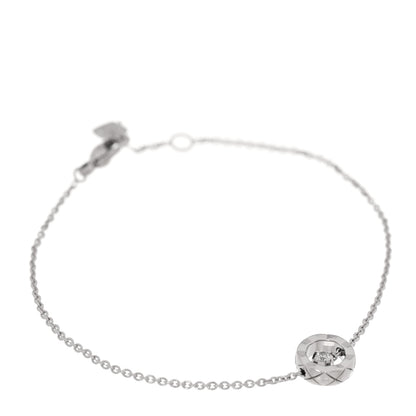 Chanel 18K White Gold Diamond Coco Crush Station Bracelet 1 of 5
