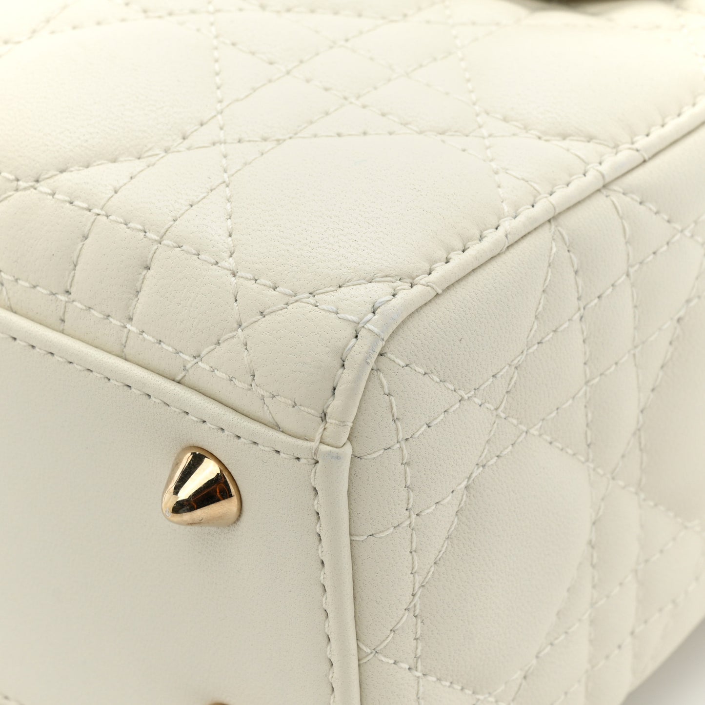 Lambskin Cannage Small My ABCDior Lady Dior White